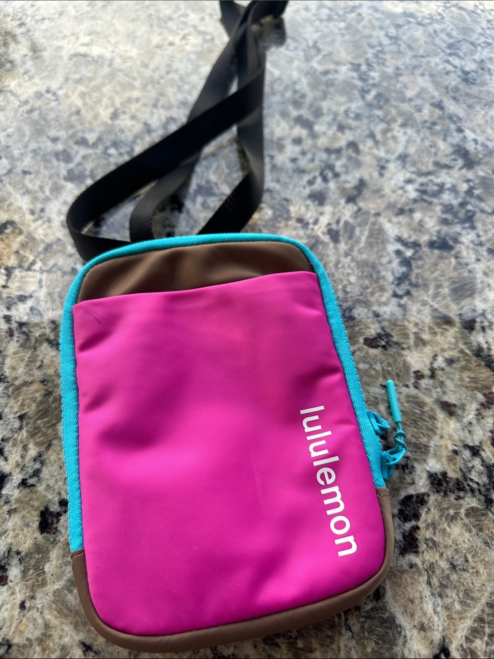 lululemon athletica Magenta Crossbody Pouch with Teal Trim